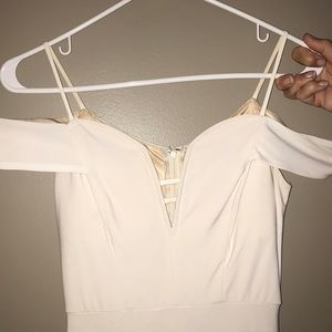 White long occasion dress with a slit